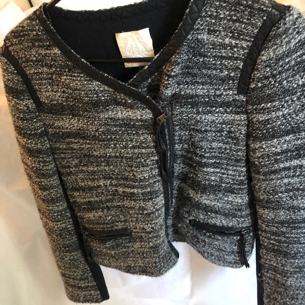 *SOLD* Grey Tweed Moto Jacket